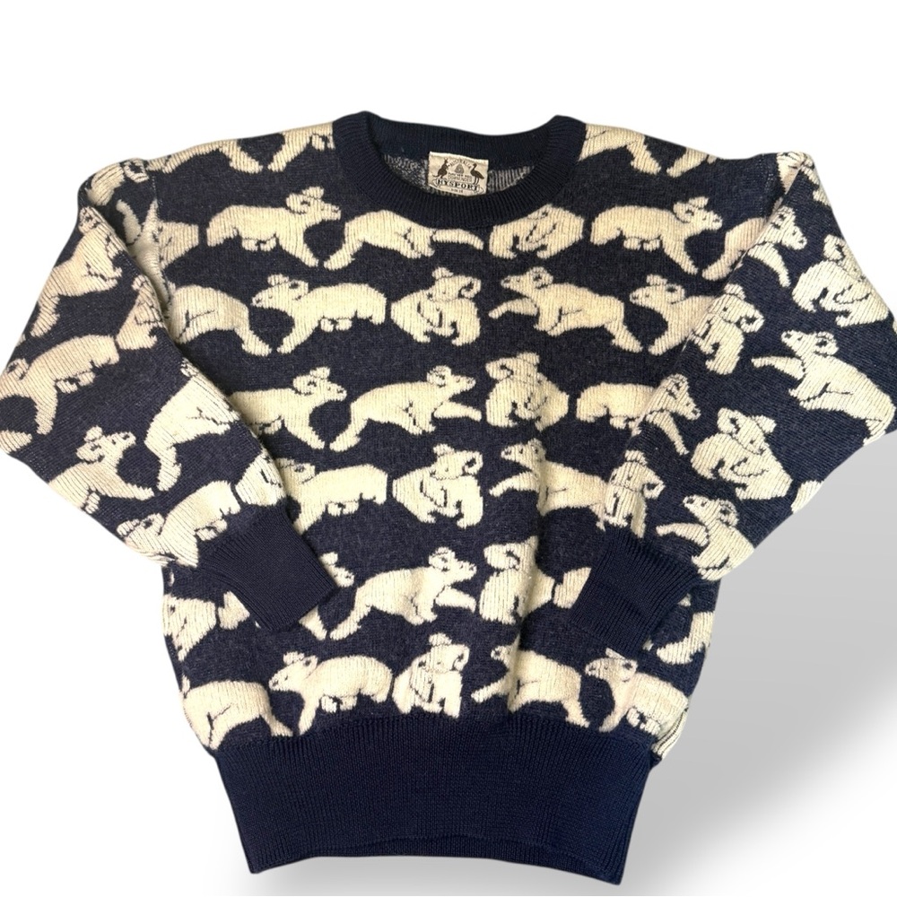 Vintage Koala Bear Hysport‎ Pure New Wool Down under Size 14 Tight Knit Sweater
